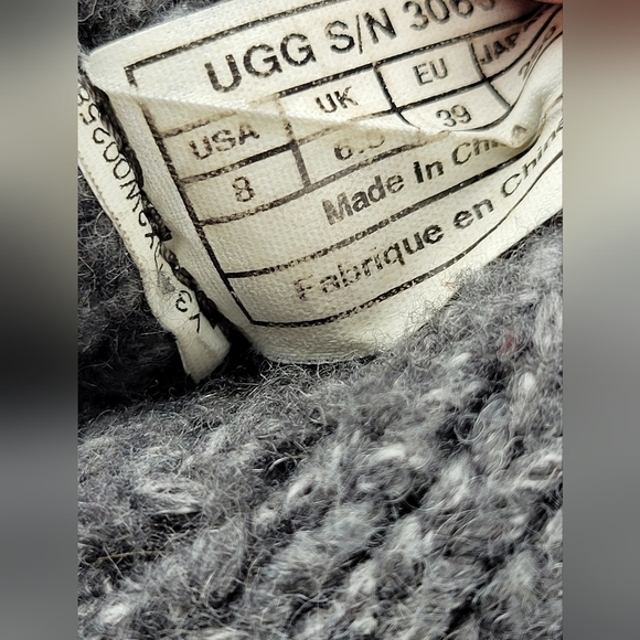Ugg Womens Gray Australia Lattice Button Knit Tall Boots Size US 8 - Picture 13 of 16